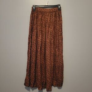 Vintage 90s Boho Geometric Skirt NWT Rayon Brown Size 6 Basic Equipment
